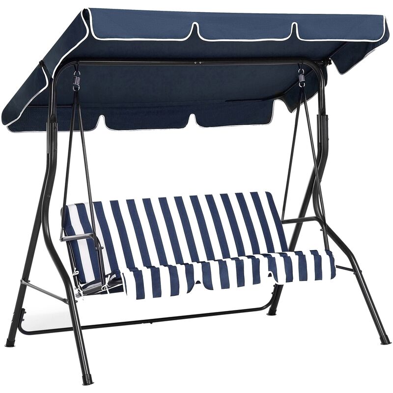 Beliani - Balancelle de jardin bleu et blanc CHAPLIN