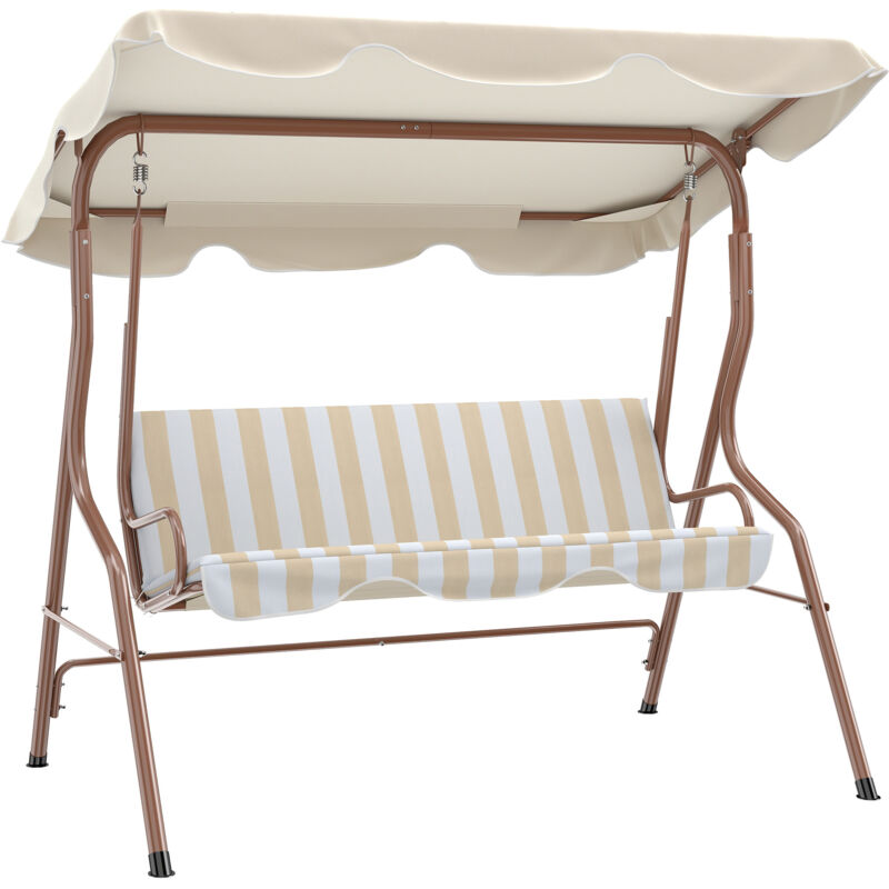 Balancelle de Jardin - Outsunny - 3 Places - Toit imperméabilisé