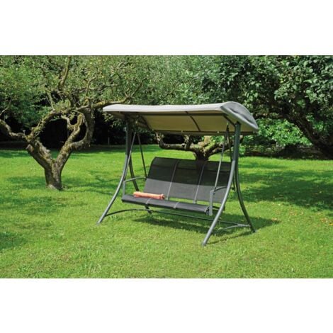 Balancelle de jardin 3 places en fer anthracite - Fiordaliso