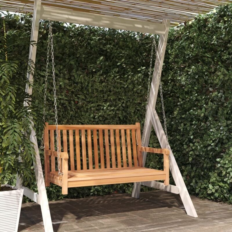 Balancelle de jardin Balancelle confort Bois de teck massif 114x60x64 cm 80188