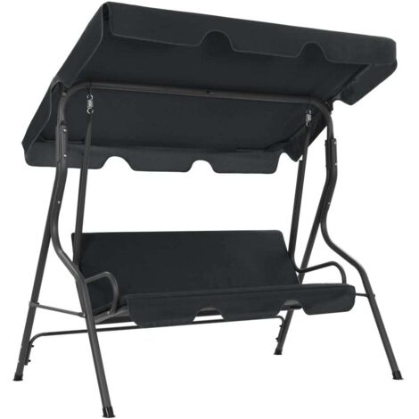 Balancelle de jardin, Balancelle de terrasse, Chaise/Fauteuil suspendu Anthracite 170 x 110 x 153 cm NKK88015