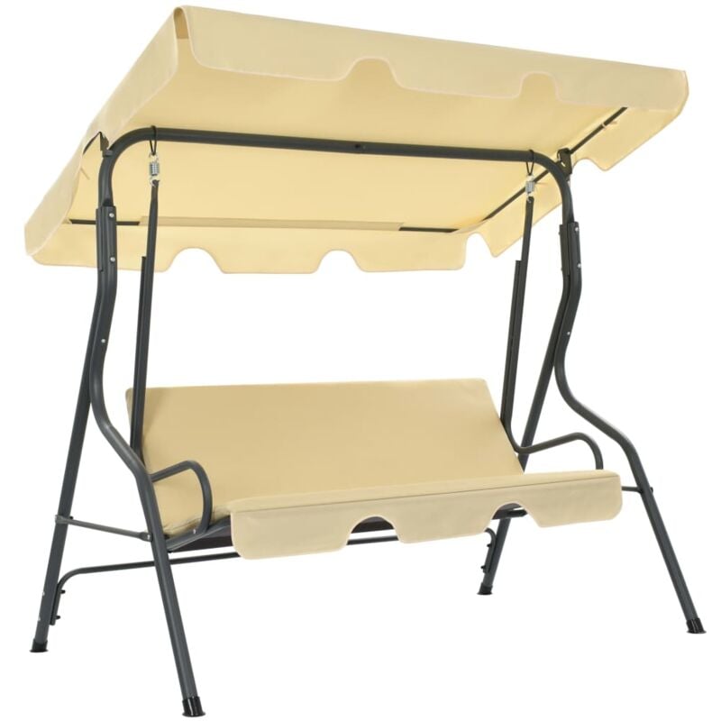 Balancelle de jardin Blanc crème 170 x 110 x 153 cm