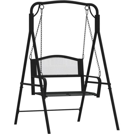 Balancelle de jardin, Chaise Fauteuil Suspendu, 124 cm Noir Acier OIB4799E