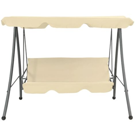 Balancelle de jardin, Chaise Fauteuil Suspendu, avec auvent Blanc sable OIB7300E