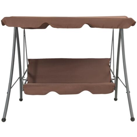 Balancelle de jardin, Chaise Fauteuil Suspendu, avec auvent Couleur café OIB3899E