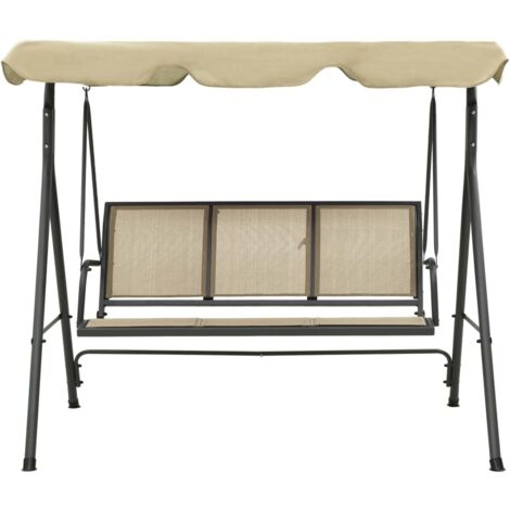 Balancelle de jardin, Chaise Fauteuil Suspendu, avec baldaquin Anthracite et sable OIB8288E