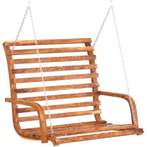 Balancelle de jardin, Chaise Fauteuil Suspendu, Bois courbé avec finition en teck 126x92x63 cm OIB1800E