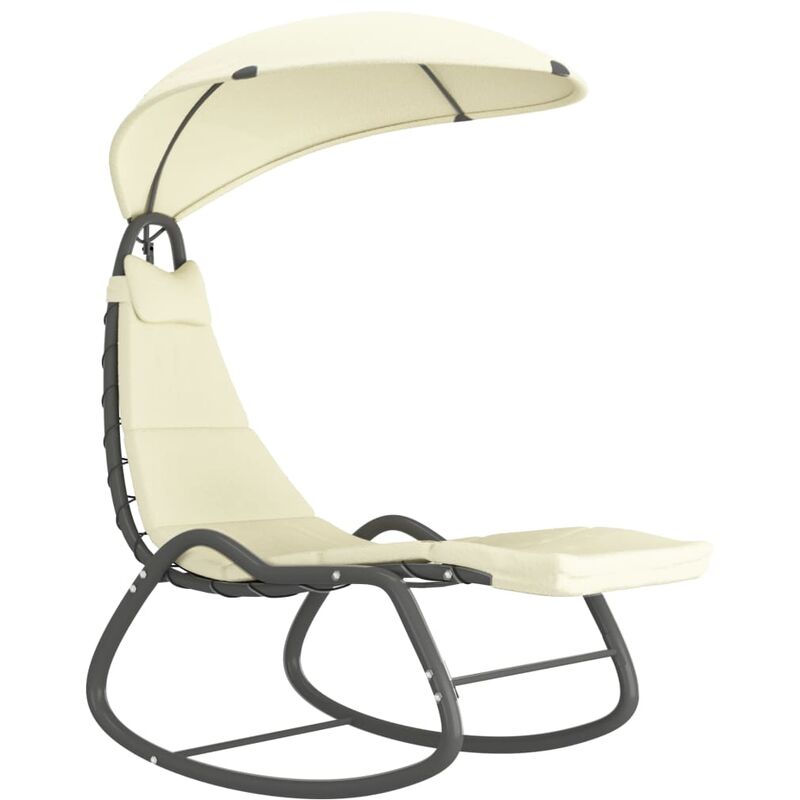 Balancelle de jardin Crème 160x80x195 cm Tissu