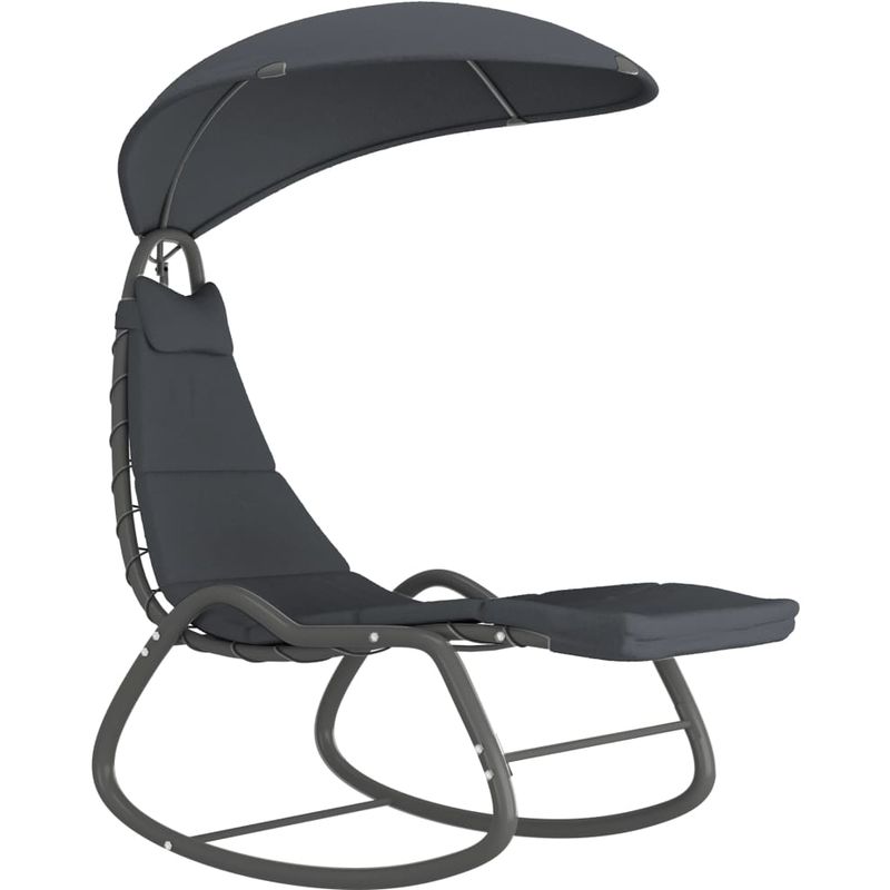 Balancelle de jardin Gris 160x80x195 cm Tissu