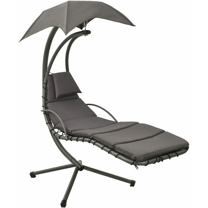 Balancelle de jardin Gris 190x90x200 cm Tissu