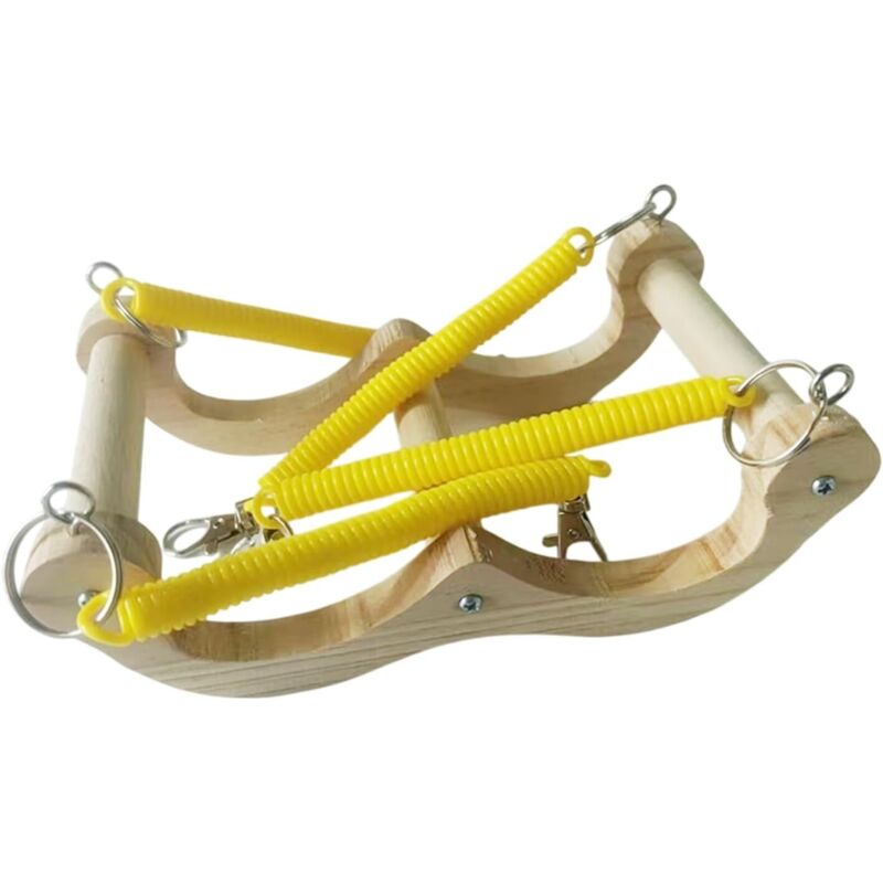 Balancelles pour Perroquets - Perchoir en Bois pour Oiseaux,Jouet À Mâcher avec Ressort pour Perroquet, Canari Et Conure