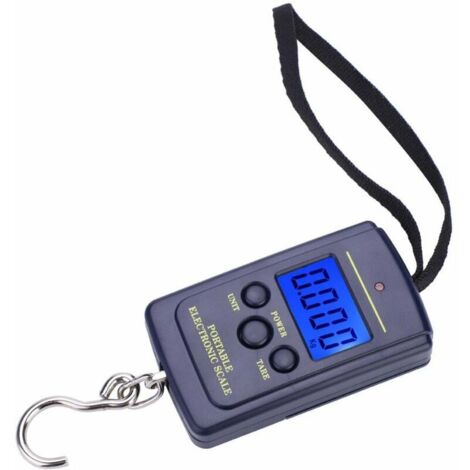 Balances de Pêche électroniques Numériques, Weiheng WH-A01L 40kg Portable en Plaique de Poche Taille Suspendue avec Outil de Crochet replacement pour la Pêche de Bagages