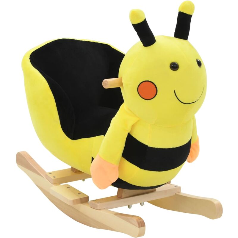 

Balancín de abeja de peluche con respaldo 60x32x57 cm amarillo