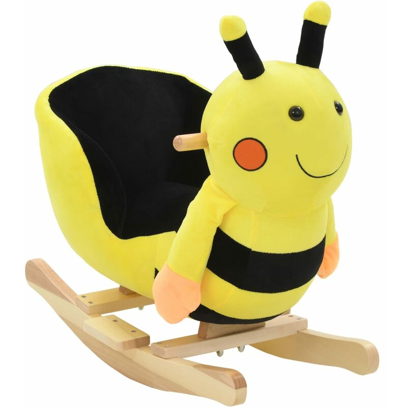 

vidaXL Balancín de abeja de peluche con respaldo 60x32x57 cm amarillo - Amarillo