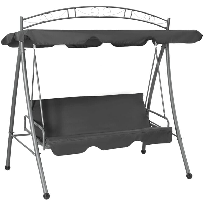 

Balancin de jardin convertible dosel antracita 198x120x205 cm