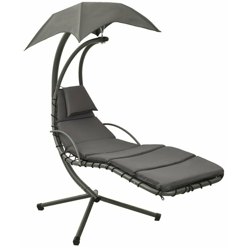 

Balancin de jardin de tela gris 190x90x200 cm