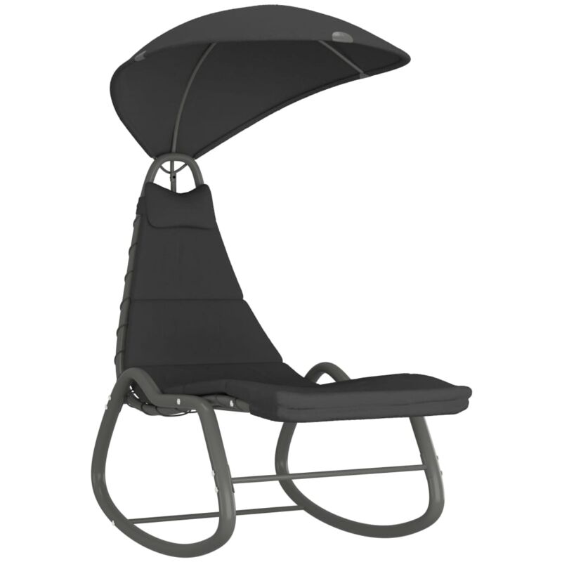 

vidaXL Balancín de jardín tela negro 160x80x195 cm - Negro