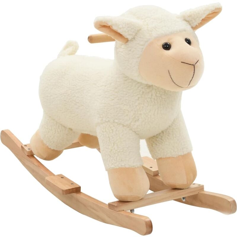 

Balancín de oveja de peluche 78x34x58 cm blanco