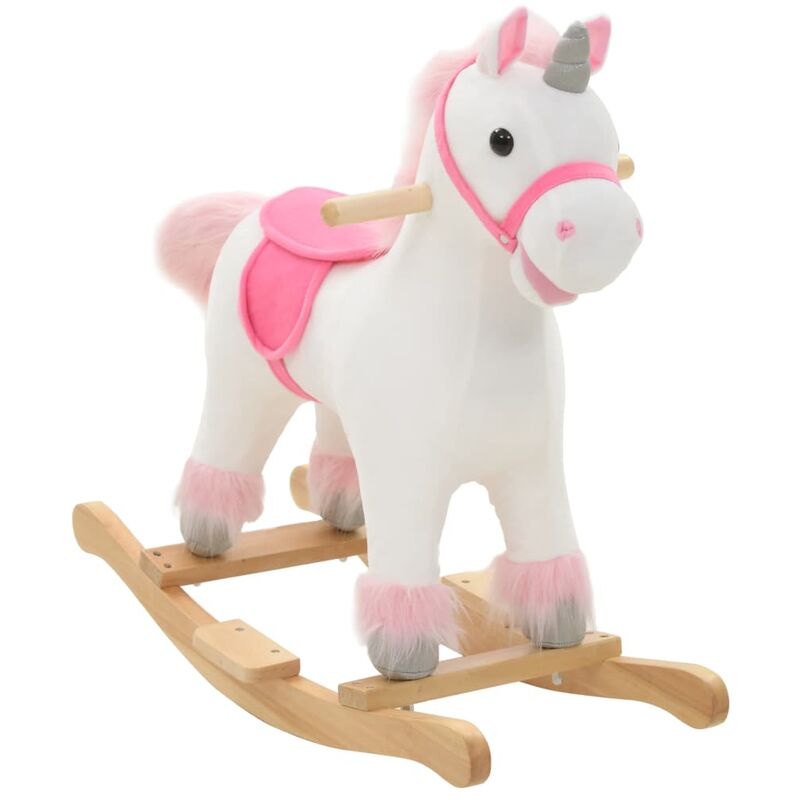 

Balancín de unicornio de peluche 65x32x58 cm blanco y rosa