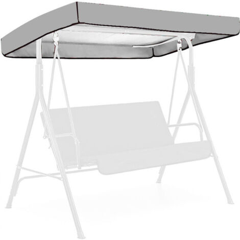 Balançoire 3 places, imperméable, polyester argenté, style décontracté et contemporain, 191 x 120 x 23 cm