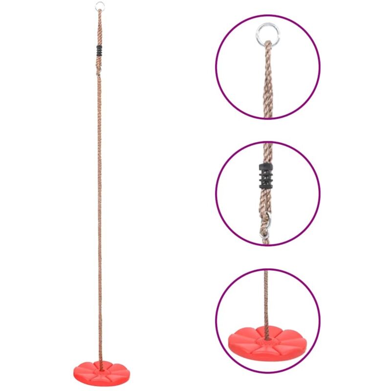 Vidaxl - Balançoire à plaque 200 cm Rouge