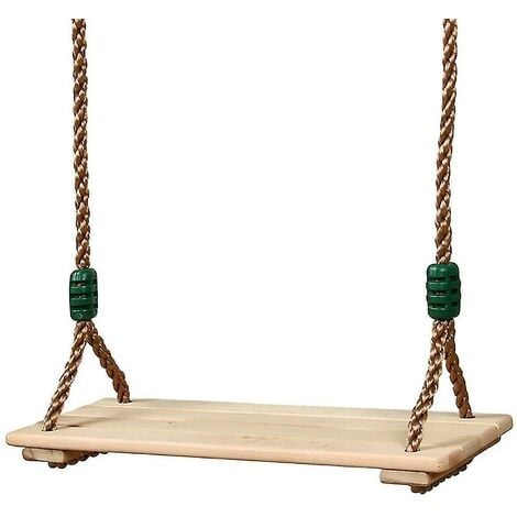 Balançoire d'arbre suspendue CREA pour adultes et enfants, balançoire extérieure/intérieure en bois poli anticorrosion à quatre panneaux