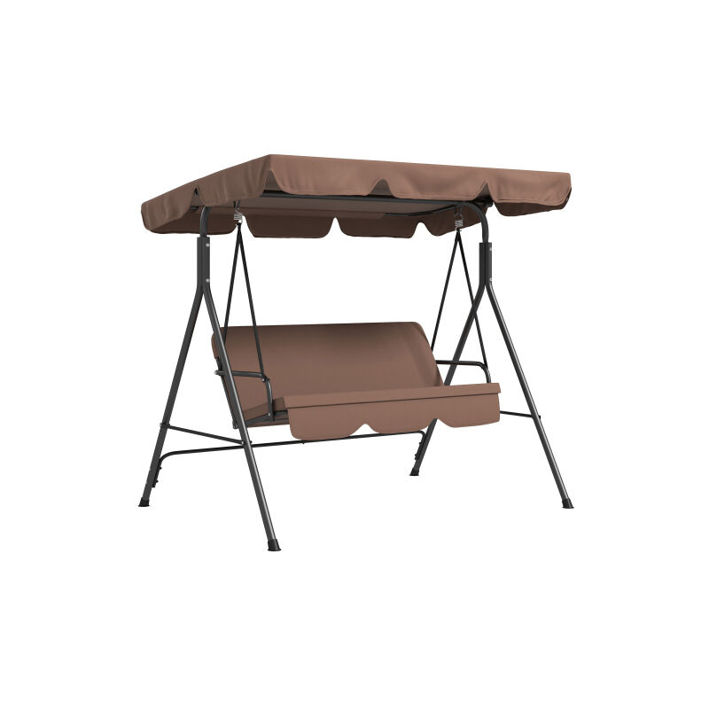 Balançoire de jardin 3 places avec toit réglable, étanche et résistant jusqu'à 200 kg, idéale pour le jardin et la terrasse