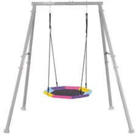 Intex – Balançoire nid de cigogne 235 cm x 201 cm x 200 cm – Acier galvanisé – Système d'ancrage sécurisé – Hauteur des cordes réglable