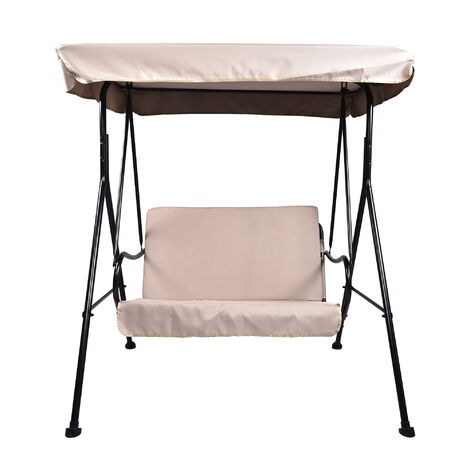 HENRYKA LTD Balançoire extérieure Henryka en acier beige pour 3 personnes