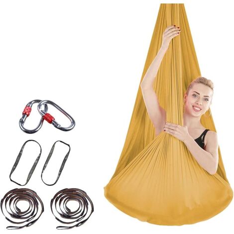 Balançoire de yoga de hamac de tissu de yoga aérien de tissu de yoga anti-gravité pour le yoga antigravité, exercices d'inversion