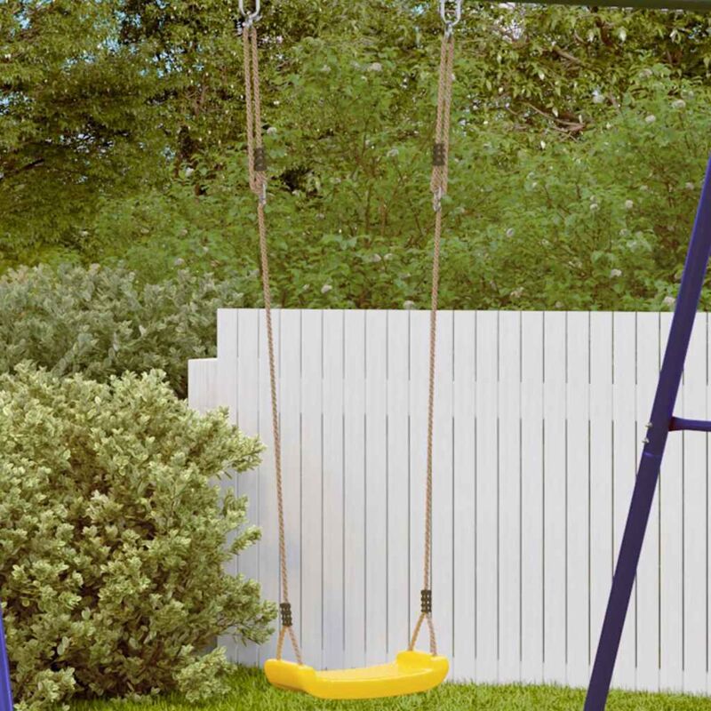 Balançoire d'extérieur d'enfants simple et corde réglable jaune Vidaxl