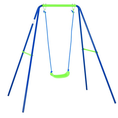 Balançoire d’Extérieur Jardin pour Enfant +3 Ans Cadre en Métal Outdoor Toys 142x142x180 cm Siège 45 Kg