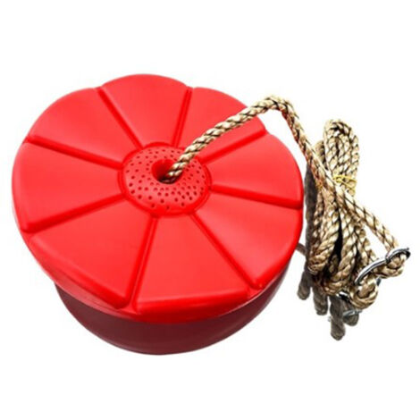 Balançoire Disque en Plastique Renforcé avec Corde PE pour Enfants - Jeu d'Extérieur Rouge