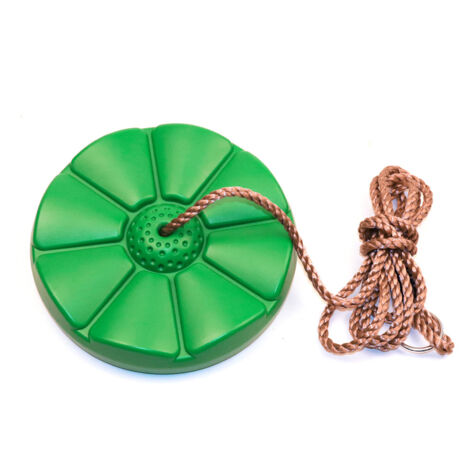 Balançoire Disque en Plastique Résistant avec Corde PE pour Enfants, Jeu Extérieur Équipement Vert