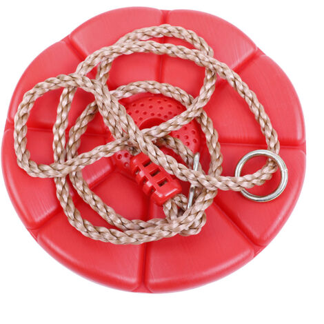 Balançoire Disque Enfant avec Corde - Jeu de Plein Air, Activité Ludique Extérieure (Fleurs Rouges)