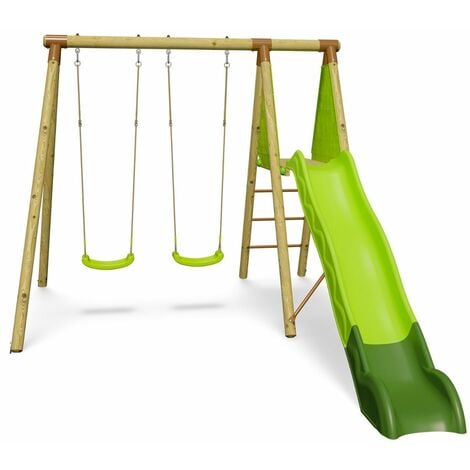 TRIGANO Balançoire en bois 2,30 m Topwood LUMI - 4 enfants