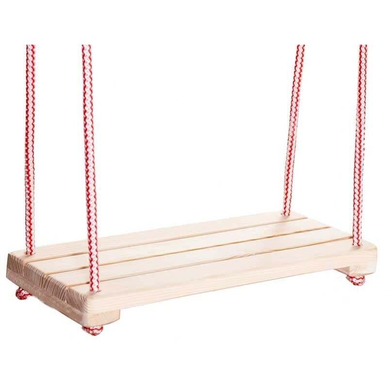 Viking Choice - Balançoire en bois - 42x18 cm - naturel - rouge blanc