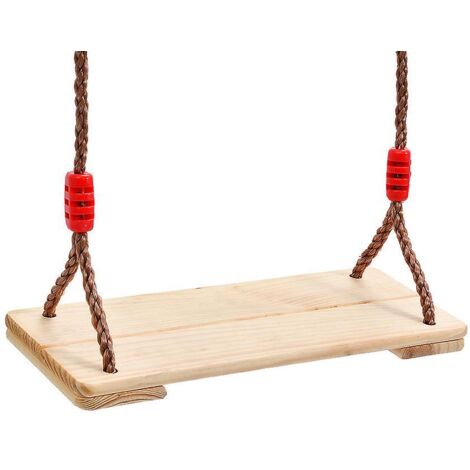 Balançoire en bois à corde réglable pour enfants et adultes - Idéale pour les aires de jeux intérieures et extérieures