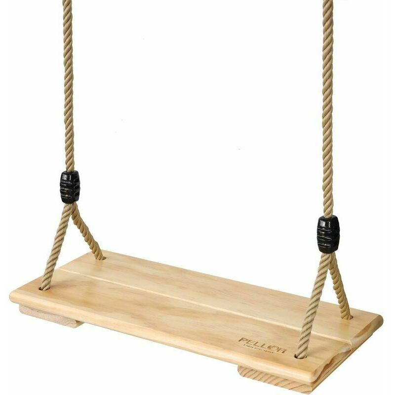 Jalleria - Balançoire en bois, balançoire de planche de jardin adulte/enfant, pour jeux de plein air avec corde réglable en hauteur, 200 kg -