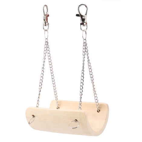 Balançoire en Bois pour Hamster - Jouet Suspendu Amusant pour Petits Animaux