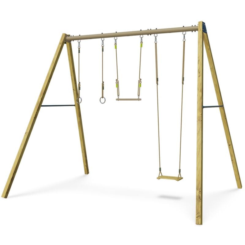 Trigano - Balançoire en bois poutre métal 3 m Adulte skyler - 3 personnes