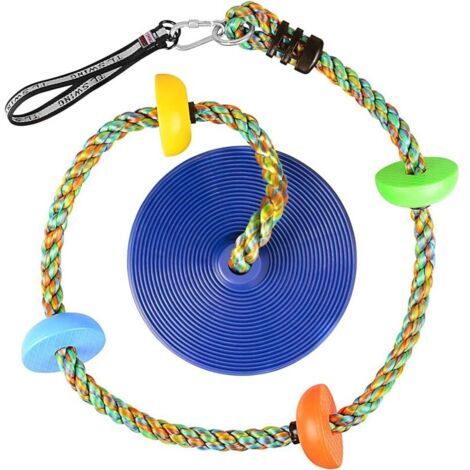 Balançoire en Corde d'escalade pour Enfants avec Plateforme et siège à Disque (Kletterseilschaukel)