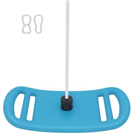 Balançoire enfant extérieur intérieur corde réglable mousqueton charge max 70 kg bleu