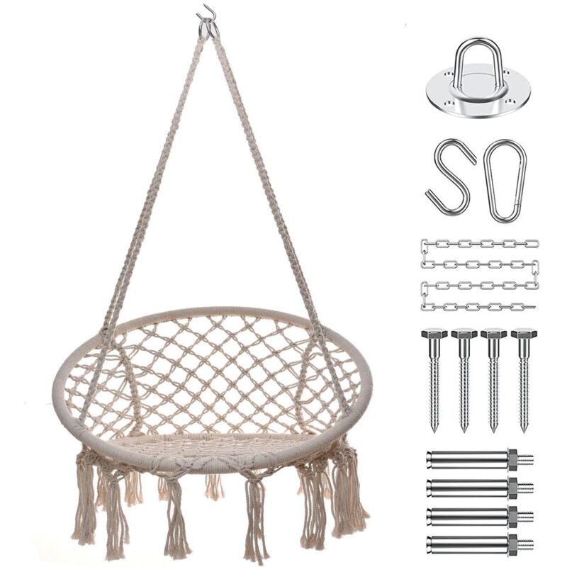 Balançoire nid de cigogne pour salon de jardin Premium - blanche + kit de montage