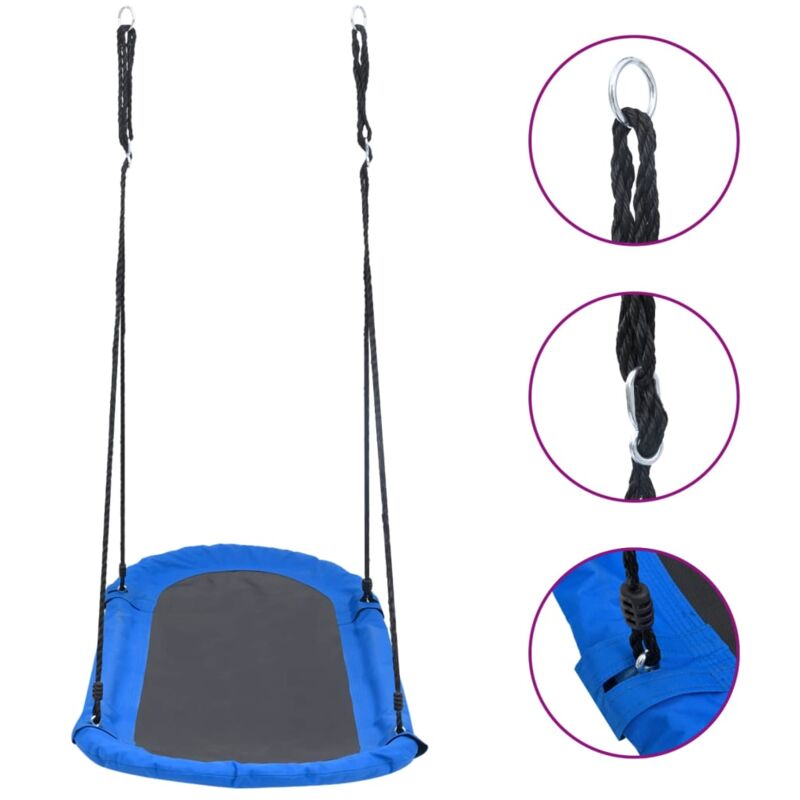 Helloshop26 - Balançoire nid d'oiseau avec fanions 165 x 70 cm