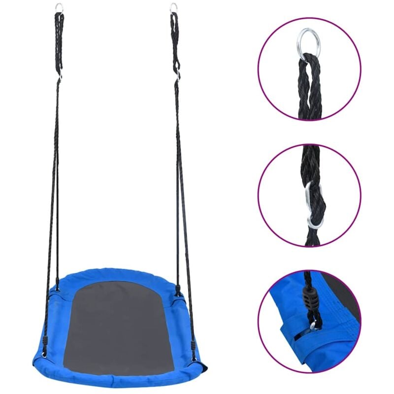 Vidaxl - Balançoire nid d'oiseau avec fanions 165x70 cm