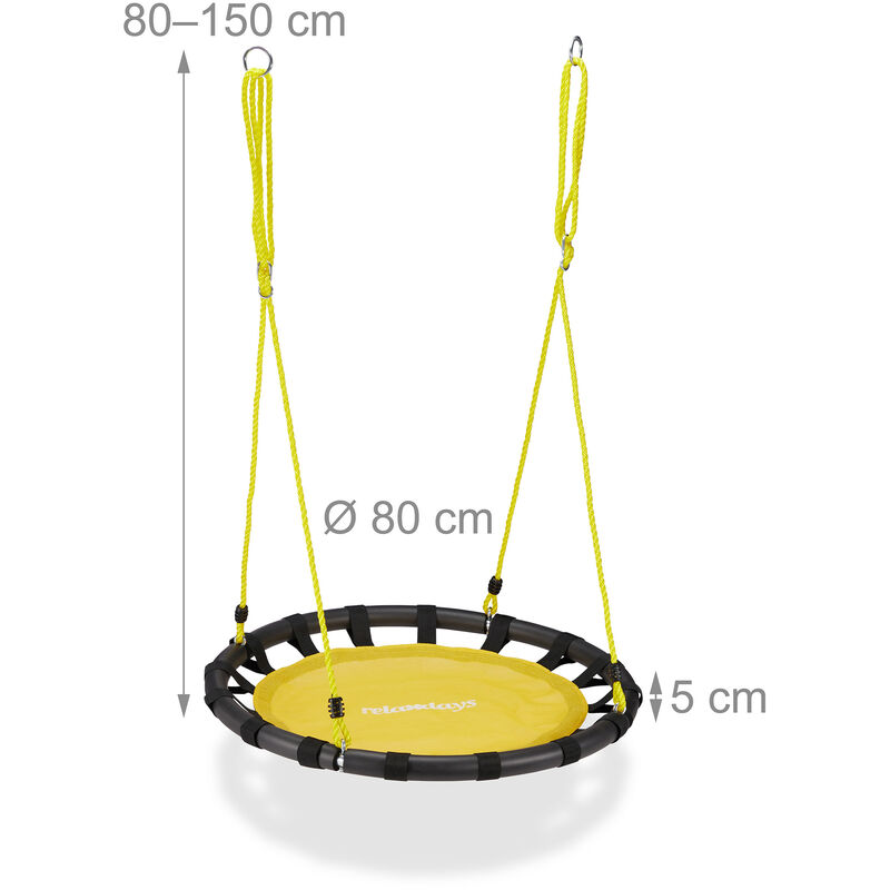 ext/érieur r/églable Maxx nid Swing jusqu/à 100 kg pour Enfants et Adultes balan/çoire Suspendue Ronde /Ø: 110 cm