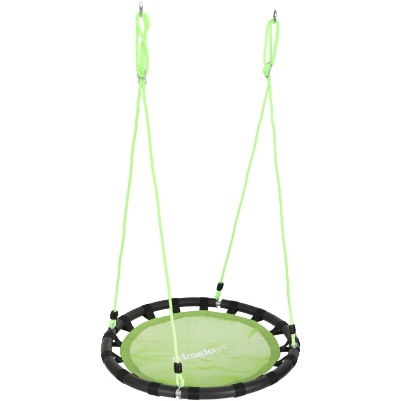 Relaxdays Balançoire nid d'oiseau rond 80 cm à suspendre panier enfant adulte jardin extérieur 100 kg