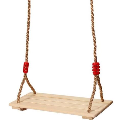 Balançoire - Non spécifié - Siège en Bois - 40x16x1.2cm - Charge 120kg - Corde réglable 110-230cm