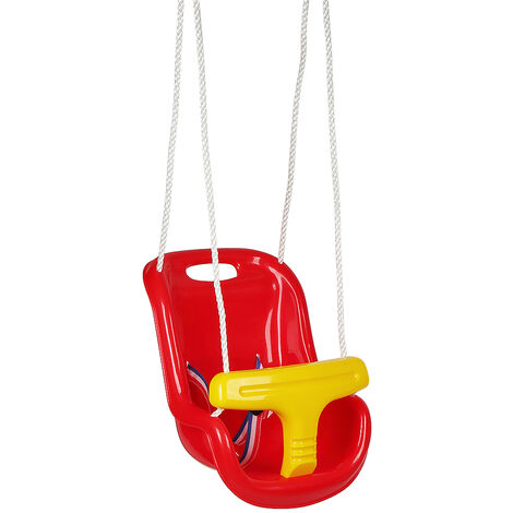 vidaXL Balançoire pour bébé avec ceinture de sécurité PP rouge